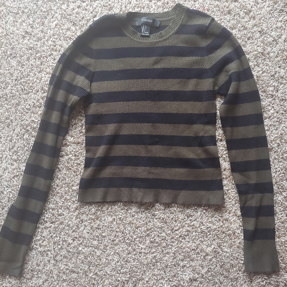 2 for $15 Striped Long Sleeve Crop top